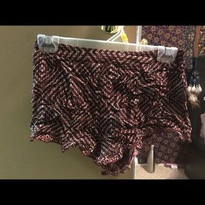 Burgundy silky shorts